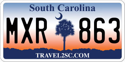 SC license plate MXR863