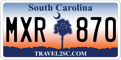 SC license plate MXR870