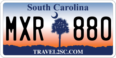 SC license plate MXR880
