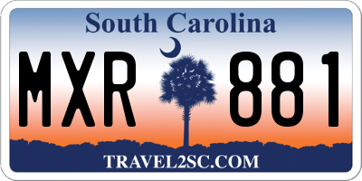 SC license plate MXR881