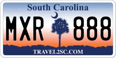 SC license plate MXR888