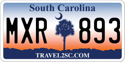 SC license plate MXR893