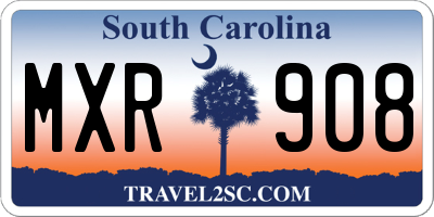 SC license plate MXR908