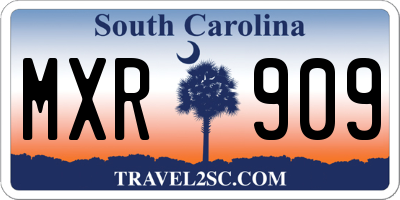 SC license plate MXR909