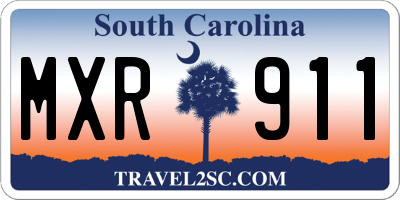 SC license plate MXR911