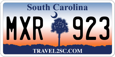 SC license plate MXR923
