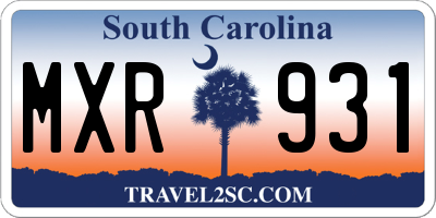 SC license plate MXR931