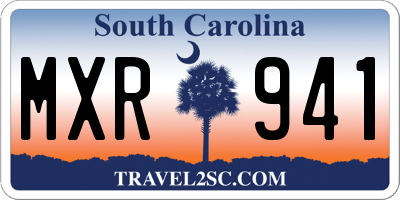 SC license plate MXR941