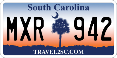 SC license plate MXR942