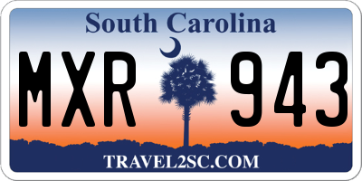 SC license plate MXR943