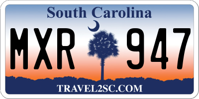 SC license plate MXR947
