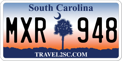 SC license plate MXR948