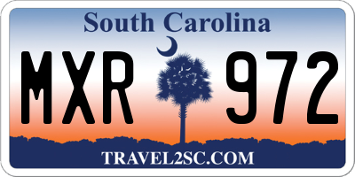 SC license plate MXR972