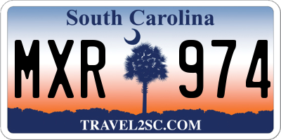 SC license plate MXR974