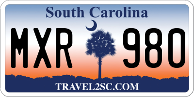 SC license plate MXR980
