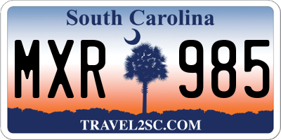 SC license plate MXR985