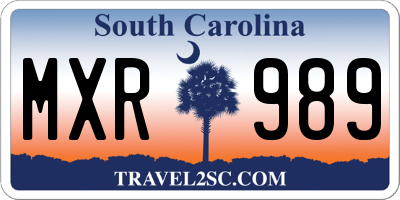SC license plate MXR989