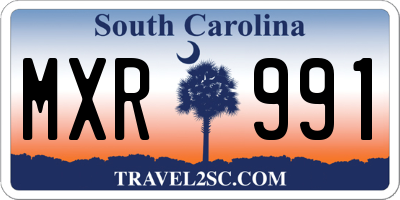 SC license plate MXR991