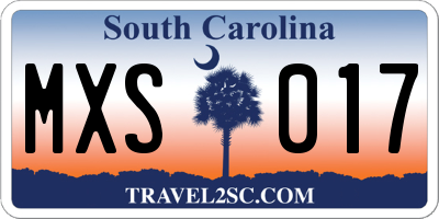 SC license plate MXS017