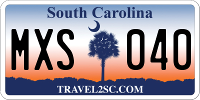 SC license plate MXS040