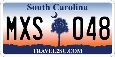 SC license plate MXS048