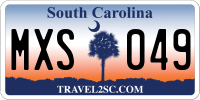 SC license plate MXS049