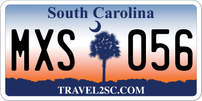 SC license plate MXS056