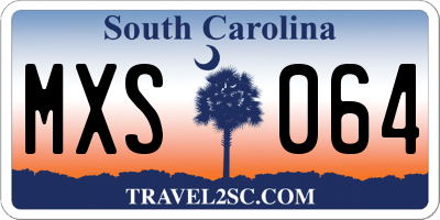 SC license plate MXS064