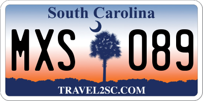 SC license plate MXS089