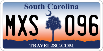 SC license plate MXS096
