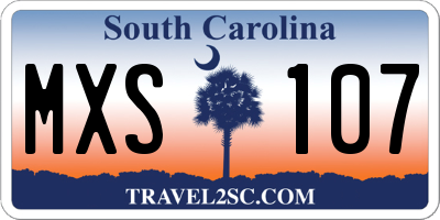 SC license plate MXS107