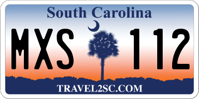 SC license plate MXS112