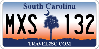 SC license plate MXS132
