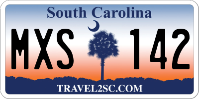 SC license plate MXS142