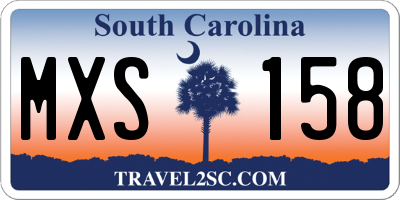 SC license plate MXS158