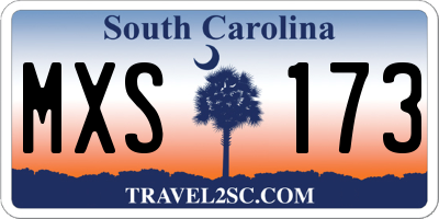 SC license plate MXS173