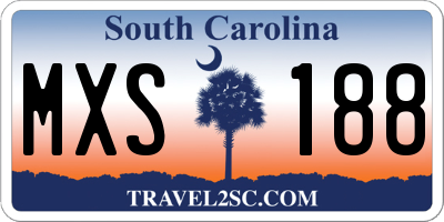 SC license plate MXS188