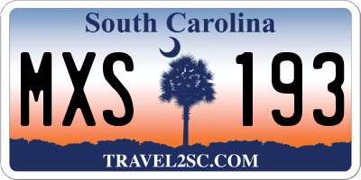 SC license plate MXS193