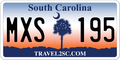 SC license plate MXS195