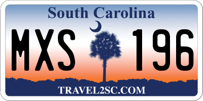 SC license plate MXS196