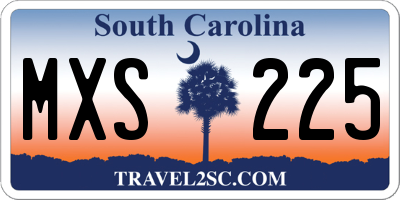 SC license plate MXS225