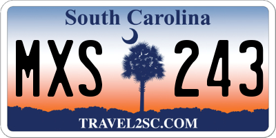 SC license plate MXS243