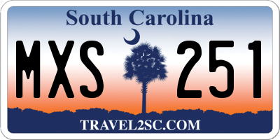 SC license plate MXS251