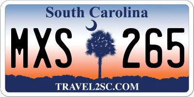 SC license plate MXS265