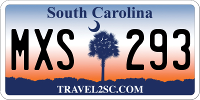 SC license plate MXS293