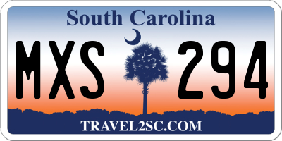 SC license plate MXS294