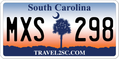 SC license plate MXS298