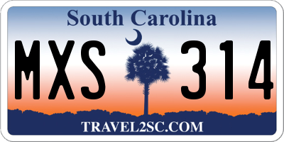 SC license plate MXS314