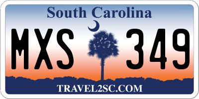 SC license plate MXS349