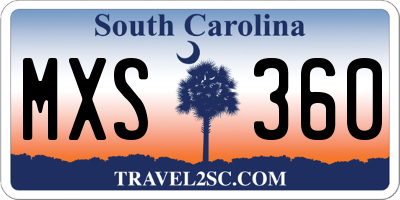 SC license plate MXS360
